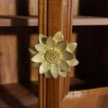 Gold brass sacred lotus flower cabinet pull/Gold water lily drawer pull/Gold flower drawer knob/Brass waterlily door knob/brass hardware