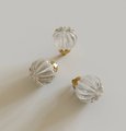 Round pumpkin or balloon shaped lucite cabinet pull/Transparent door knob/Vintage design clear acrylic drawer handle/retro style hardware