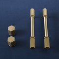 Industrial chic drawer handle/Brass hexagonal cabinet handle/Geometric man cave hardware/Hexagonal brass bar handle/gold furniture hardware