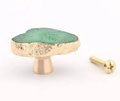 Bright colourful crystal slice drawer handle/Quartz crystal wrapped in gold brass cabinet pull/Gemstone furniture hardware/Crystal door knob