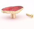 Bright colourful crystal slice drawer handle/Quartz crystal wrapped in gold brass cabinet pull/Gemstone furniture hardware/Crystal door knob