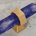 Hexagonal Indigo Blue crystal cabinet bar handle/Blue semi precious stone and brass drawer pull/Luxury furniture hardware/gemstone handle