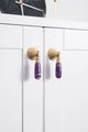 Crystal and brass drop handle/Gemstone drop drawer pull/Semi precious stone drop cabinet pull/Crystal furniture hardware/Amethyst door knob