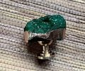 Green or white quartz crystal geode and brass cabinet handle/gemstone drawer handle/crystal door handle/raw semi precious stone door knob