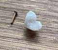 Heart shape amethyst or white quartz crystal geode cabinet handle/heart shaped gemstone drawer handle/small rough cut crystal door handle