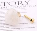 Smooth polished heart shaped semi precious stone drawer handle/Pink, white quartz, tiger eye or jade cabinet handle/heart gemstone door knob