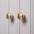 Round shiny gold hammered brass cabinet handle/Glittery gold drawer knob/Polished textured brass door handle/Solid brass furniture hardware