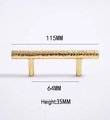 Glittery gold hammered brass cabinet bar handle/Shiny solid brass drawer pull/textured gold brass door handle/Gold brass furniture hardware