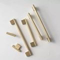 Gold brass knurled bar handle with wide base/metal cabinet handle/home improvement hardware/brass kitchen cabinet handle