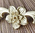 Gold baroque flower style solid brass cabinet pull/Antique French style drawer handle/brass furniture hardware/Gold Rocco style door handle