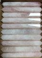 Hexagonal rose quartz crystal cabinet bar handle/Pink semi precious stone and brass drawer pull/Luxury furniture hardware/gemstone handle