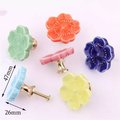 Ceramic flower design cabinet pull/Bright coloured flower drawer knobs/floral furniture hardware/simple flower handle