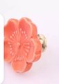 Ceramic flower design cabinet pull/Bright coloured flower drawer knobs/floral furniture hardware/simple flower handle