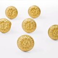 Gold brass dandelion design drawer knob/Daisy design cabinet pull/Vintage style door handle/Brass furniture hardware/Round gold drawer pull