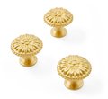 Gold brass dandelion design drawer knob/Daisy design cabinet pull/Vintage style door handle/Brass furniture hardware/Round gold drawer pull
