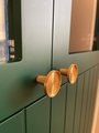 Round craft supply drawer handle for customising in brass or matte black/Black or gold cabinet knobs designed for adding individual inserts