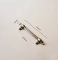 Smoke grey lucite cabinet bar pull handle/gray acrylic drawer handle/grey lucite furniture hardware/brass transparent resin cabinet handle