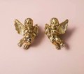 Gold brass cherub door handle/Baby Angel Cabinet Pull/Gold Eros shaped drawer pull/Gold brass angelic themed furniture hardware/Sweet cherub