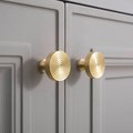 Chunky matte gold brass echo pattern drawer handle/brass furniture hardware/Mid century modern drawer knob/Gold brass retro cabinet pull