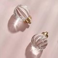 Round pumpkin or balloon shaped lucite cabinet pull/Transparent door knob/Vintage design clear acrylic drawer handle/retro style hardware