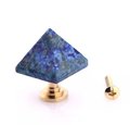 Semi precious stone pyramid shaped cabinet handle/Stone triangle and brass drawer pull/Gemstone pyramid door handle/Geometric cabinet handle