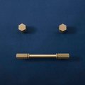 Industrial chic drawer handle/Brass hexagonal cabinet handle/Geometric man cave hardware/Hexagonal brass bar handle/gold furniture hardware