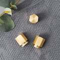 Industrial chic hexagonal shaped drawer pull/Gold nut style solid brass cabinet knob/Gold brass geometric door knob/man cave brass hardware