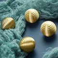 Round gold beehive shaped cabinet pull/Round brass ridged drawer knob/Round brass door handle for furniture renovation/Gold brass hardware
