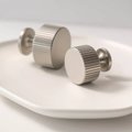 Silver nickle cabinet pull/Matte silver bar pull handle with a line pattern/Silver nickle drawer handle/modern silver furniture hardware