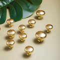 Round shiny gold hammered brass cabinet handle/Glittery gold drawer knob/Polished textured brass door handle/Solid brass furniture hardware