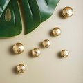 Round shiny gold hammered brass cabinet handle/Glittery gold drawer knob/Polished textured brass door handle/Solid brass furniture hardware