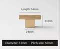 Gold brass knurled bar handle with wide base/metal cabinet handle/home improvement hardware/brass kitchen cabinet handle