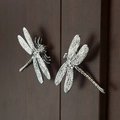 Silver dragonfly cabinet pull/Dragon fly drawer knob/Silver Dragonfly drawer handle/silver furniture hardware/silver dragonflies door knob