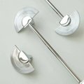 Shiny silver sun ray design bar handle/semi circle knob/art deco drawer pull/statement drawer pull/silver kitchen cabinet pull/IKEA hack