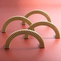 A Pair of large gold cog shaped semi circle door handles/large demi lune cabinet pulls/half circle drawer handles/Gold wardrobe handles