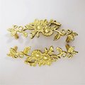 Gold brass trailing vine leaves and flowers cabinet pull/Gold floral design drawer handle/Brass leaf and flower door handle/Vine leaf handle