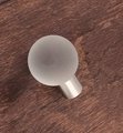 Clear glass ball and silver nickel cabinet pull/Round frosted glass drawer knob/Round glass ball door handle with bubble texture/Glass knob
