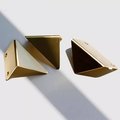 Gold brass triangle drawer pull/Geometric shaped cabinet pull/Modern gold brass hardware/Triangular shaped gold brass door handle/IKEA hack