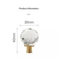 Geometric cut sparkling quartz crystal cabinet pull/Clear crystal drawer knob/Gemstone door handle/crystal hardware/Crystal and brass handle