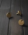 Round brass drawer handle with inverted pixel design/Gold circle cabinet pull with dot pattern/Gold Brass Door Knob/Brass furniture hardware