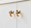 Gold brass cherub door handle/Baby Angel Cabinet Pull/Gold Eros shaped drawer pull/Gold brass angelic themed furniture hardware/Sweet cherub