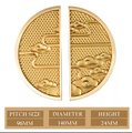 Oriental style wardrobe handles/Solid brass swirling mist design cabinet pulls/Large gold semi circle door handles/Demi lune drawer handle