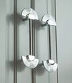 Shiny silver sun ray design bar handle/semi circle knob/art deco drawer pull/statement drawer pull/silver kitchen cabinet pull/IKEA hack