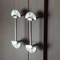Shiny silver sun ray design bar handle/semi circle knob/art deco drawer pull/statement drawer pull/silver kitchen cabinet pull/IKEA hack
