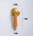 Pastel colour leather and brass drop drawer handle/Light coloured leather and gold drop cabinet pull/Brass drop handle wrapped in leather