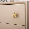 Gold brass snowflake design cabinet pull/Snow flake shaped drawer knob/Winter theme door handle/Solid brass furniture hardware/kids handle