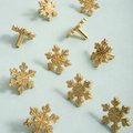 Gold brass snowflake design cabinet pull/Snow flake shaped drawer knob/Winter theme door handle/Solid brass furniture hardware/kids handle