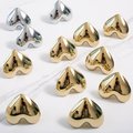 Gold or Silver smooth shiny polished heart shaped cabinet pull/Brass heart shaped drawer handle/Polished shiny gold heart design door knob