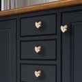Gold or Silver smooth shiny polished heart shaped cabinet pull/Brass heart shaped drawer handle/Polished shiny gold heart design door knob