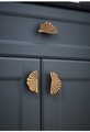 Shiny Gold, Silver or matte Bronze flower design cabinet handles/Matching semi circle and round drawer knobs/Unusual gold brass door handles